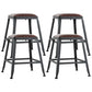 Iron Bar and Counter Stool Industrial Indoor Vintage Brown Counter Height Stools Backless 4 Piece Set Short Stool(18"H) Clearhalo 'Bar Furniture' 'Bar Stools' 'bar_stools' 'furn' 'furn_bar_stools' 'furniture_bar_stools' 'Kitchen & Dining Furniture' 'kitchen&dining_furn' 'kitchen' 'kitchen_furn' Furniture' 4321334
