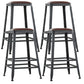 Iron Bar and Counter Stool Industrial Indoor Vintage Brown Counter Height Stools Backless 4 Piece Set Counter Stool(26"H) Clearhalo 'Bar Furniture' 'Bar Stools' 'bar_stools' 'furn' 'furn_bar_stools' 'furniture_bar_stools' 'Kitchen & Dining Furniture' 'kitchen&dining_furn' 'kitchen' 'kitchen_furn' Furniture' 4321335