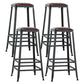Iron Bar and Counter Stool Industrial Indoor Vintage Brown Counter Height Stools Backless 4 Piece Set Bar Stool(30"H) Clearhalo 'Bar Furniture' 'Bar Stools' 'bar_stools' 'furn' 'furn_bar_stools' 'furniture_bar_stools' 'Kitchen & Dining Furniture' 'kitchen&dining_furn' 'kitchen' 'kitchen_furn' Furniture' 4321336