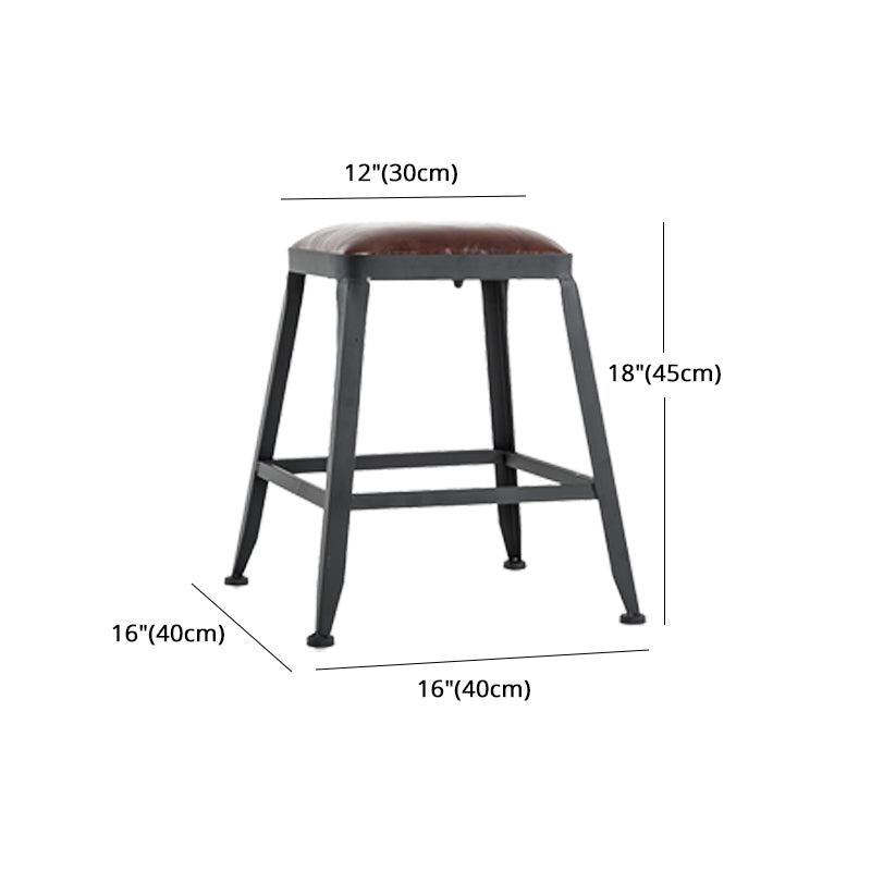 Iron Bar and Counter Stool Industrial Indoor Vintage Brown Counter Height Stools Clearhalo 'Bar Furniture' 'Bar Stools' 'bar_stools' 'furn' 'furn_bar_stools' 'furniture_bar_stools' 'Kitchen & Dining Furniture' 'kitchen&dining_furn' 'kitchen' 'kitchen_furn' Furniture' 4321343