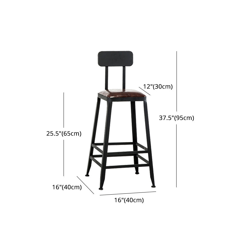 Iron Bar and Counter Stool Industrial Indoor Vintage Brown Counter Height Stools Clearhalo 'Bar Furniture' 'Bar Stools' 'bar_stools' 'furn' 'furn_bar_stools' 'furniture_bar_stools' 'Kitchen & Dining Furniture' 'kitchen&dining_furn' 'kitchen' 'kitchen_furn' Furniture' 4321344