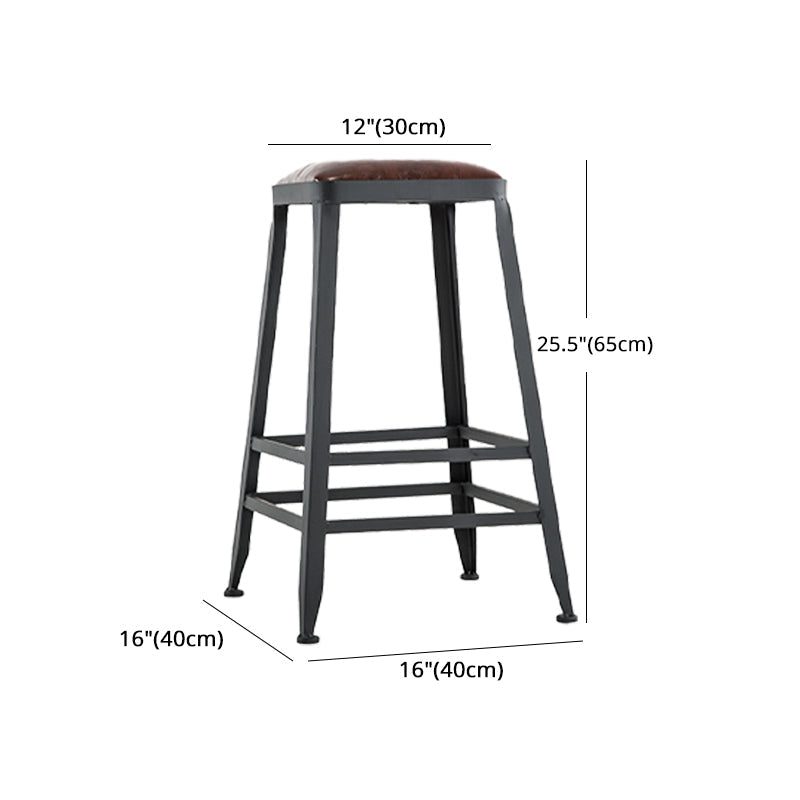 Iron Bar and Counter Stool Industrial Indoor Vintage Brown Counter Height Stools Clearhalo 'Bar Furniture' 'Bar Stools' 'bar_stools' 'furn' 'furn_bar_stools' 'furniture_bar_stools' 'Kitchen & Dining Furniture' 'kitchen&dining_furn' 'kitchen' 'kitchen_furn' Furniture' 4321345