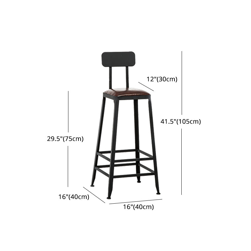 Iron Bar and Counter Stool Industrial Indoor Vintage Brown Counter Height Stools Clearhalo 'Bar Furniture' 'Bar Stools' 'bar_stools' 'furn' 'furn_bar_stools' 'furniture_bar_stools' 'Kitchen & Dining Furniture' 'kitchen&dining_furn' 'kitchen' 'kitchen_furn' Furniture' 4321346