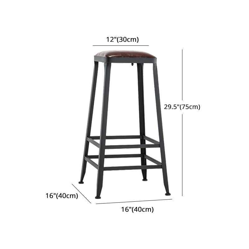 Iron Bar and Counter Stool Industrial Indoor Vintage Brown Counter Height Stools Clearhalo 'Bar Furniture' 'Bar Stools' 'bar_stools' 'furn' 'furn_bar_stools' 'furniture_bar_stools' 'Kitchen & Dining Furniture' 'kitchen&dining_furn' 'kitchen' 'kitchen_furn' Furniture' 4321347