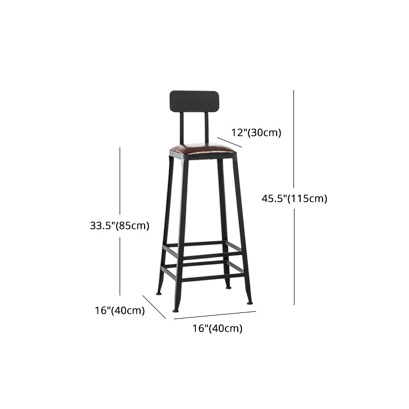 Iron Bar and Counter Stool Industrial Indoor Vintage Brown Counter Height Stools Clearhalo 'Bar Furniture' 'Bar Stools' 'bar_stools' 'furn' 'furn_bar_stools' 'furniture_bar_stools' 'Kitchen & Dining Furniture' 'kitchen&dining_furn' 'kitchen' 'kitchen_furn' Furniture' 4321348