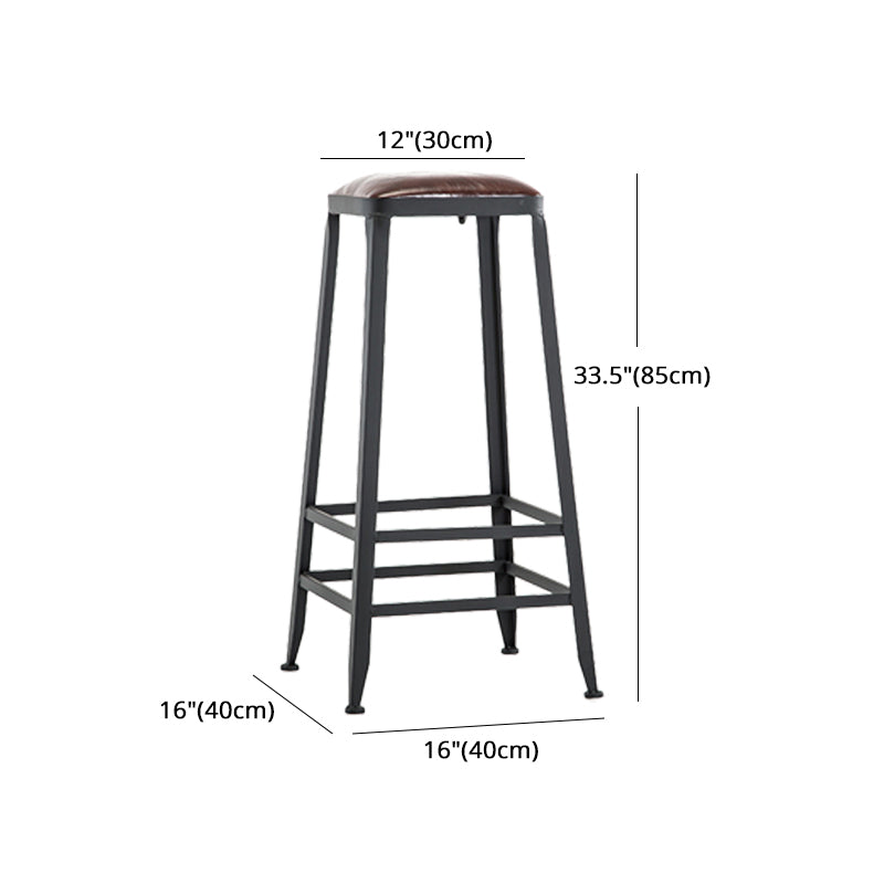 Iron Bar and Counter Stool Industrial Indoor Vintage Brown Counter Height Stools Clearhalo 'Bar Furniture' 'Bar Stools' 'bar_stools' 'furn' 'furn_bar_stools' 'furniture_bar_stools' 'Kitchen & Dining Furniture' 'kitchen&dining_furn' 'kitchen' 'kitchen_furn' Furniture' 4321349