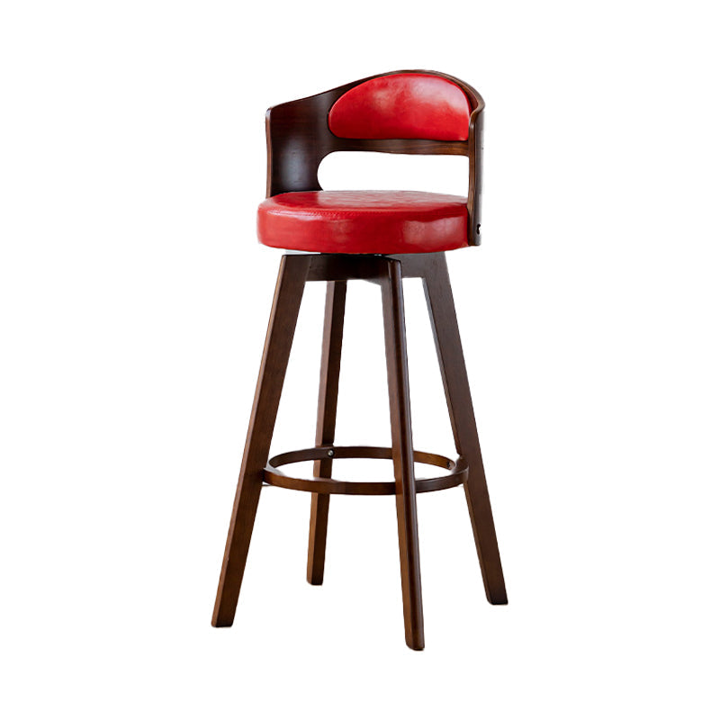 30.4" Scandinavian Bar Barstools Living Room Bar and Counter Stool with Solid Wood Red Brown 1 Piece Clearhalo 'Bar Furniture' 'Bar Stools' 'bar_stools' 'furn' 'furn_bar_stools' 'furniture_bar_stools' 'Kitchen & Dining Furniture' 'kitchen&dining_furn' 'kitchen' 'kitchen_furn' Furniture' 4321367