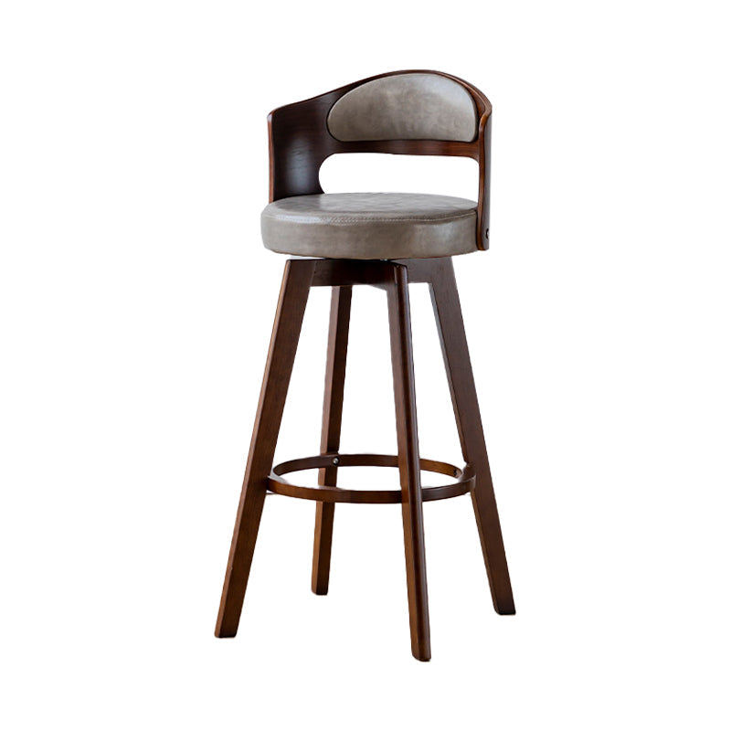 30.4" Scandinavian Bar Barstools Living Room Bar and Counter Stool with Solid Wood Grey Brown 1 Piece Clearhalo 'Bar Furniture' 'Bar Stools' 'bar_stools' 'furn' 'furn_bar_stools' 'furniture_bar_stools' 'Kitchen & Dining Furniture' 'kitchen&dining_furn' 'kitchen' 'kitchen_furn' Furniture' 4321368