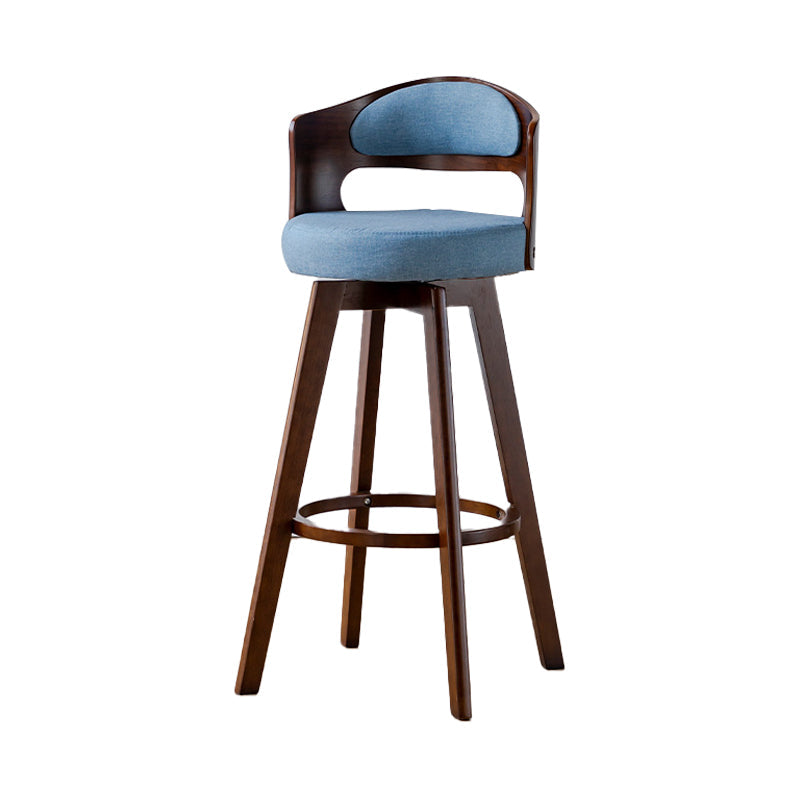 30.4" Scandinavian Bar Barstools Living Room Bar and Counter Stool with Solid Wood Blue Brown 1 Piece Clearhalo 'Bar Furniture' 'Bar Stools' 'bar_stools' 'furn' 'furn_bar_stools' 'furniture_bar_stools' 'Kitchen & Dining Furniture' 'kitchen&dining_furn' 'kitchen' 'kitchen_furn' Furniture' 4321372