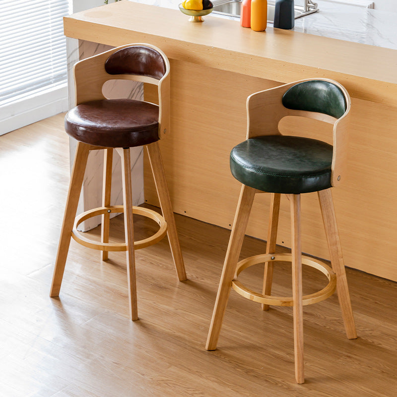 30.4" Scandinavian Bar Barstools Living Room Bar and Counter Stool with Solid Wood Clearhalo 'Bar Furniture' 'Bar Stools' 'bar_stools' 'furn' 'furn_bar_stools' 'furniture_bar_stools' 'Kitchen & Dining Furniture' 'kitchen&dining_furn' 'kitchen' 'kitchen_furn' Furniture' 4321373