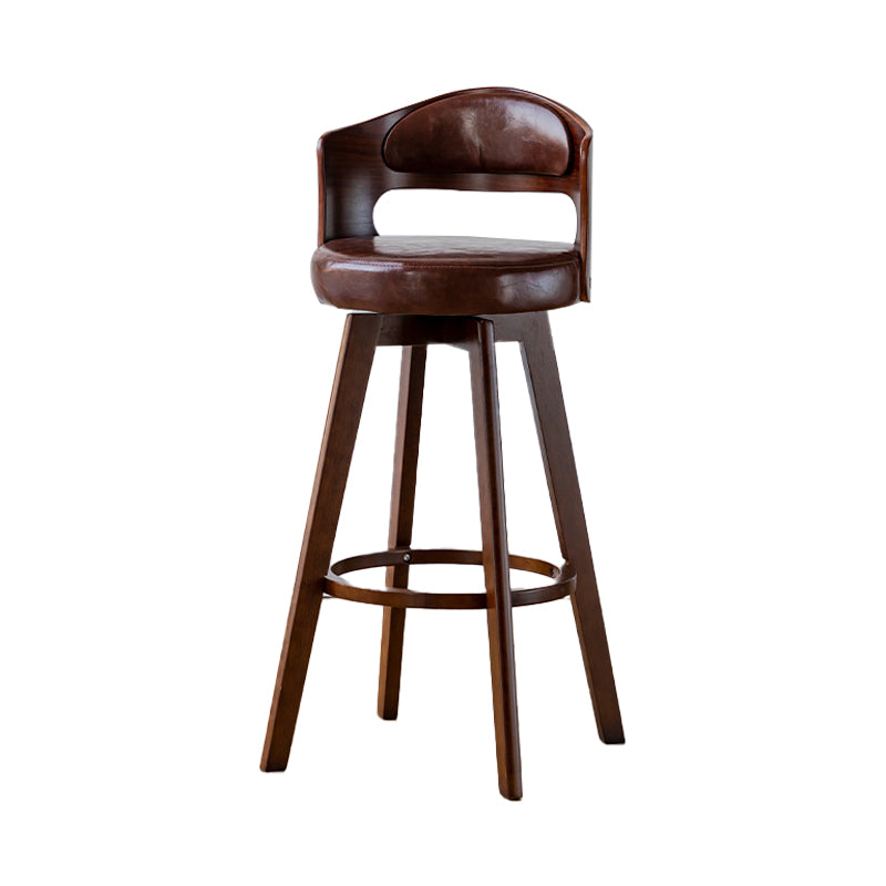 30.4" Scandinavian Bar Barstools Living Room Bar and Counter Stool with Solid Wood Brown Brown 1 Piece Clearhalo 'Bar Furniture' 'Bar Stools' 'bar_stools' 'furn' 'furn_bar_stools' 'furniture_bar_stools' 'Kitchen & Dining Furniture' 'kitchen&dining_furn' 'kitchen' 'kitchen_furn' Furniture' 4321378