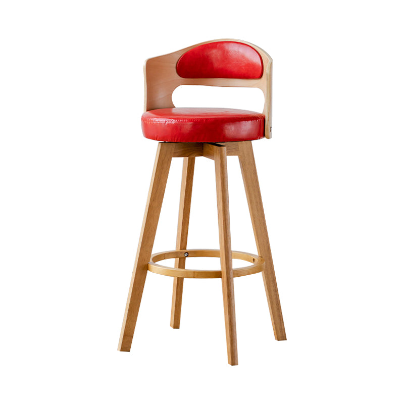 30.4" Scandinavian Bar Barstools Living Room Bar and Counter Stool with Solid Wood Red Wood 1 Piece Clearhalo 'Bar Furniture' 'Bar Stools' 'bar_stools' 'furn' 'furn_bar_stools' 'furniture_bar_stools' 'Kitchen & Dining Furniture' 'kitchen&dining_furn' 'kitchen' 'kitchen_furn' Furniture' 4321380
