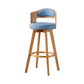 30.4" Scandinavian Bar Barstools Living Room Bar and Counter Stool with Solid Wood Blue Wood 1 Piece Clearhalo 'Bar Furniture' 'Bar Stools' 'bar_stools' 'furn' 'furn_bar_stools' 'furniture_bar_stools' 'Kitchen & Dining Furniture' 'kitchen&dining_furn' 'kitchen' 'kitchen_furn' Furniture' 4321387