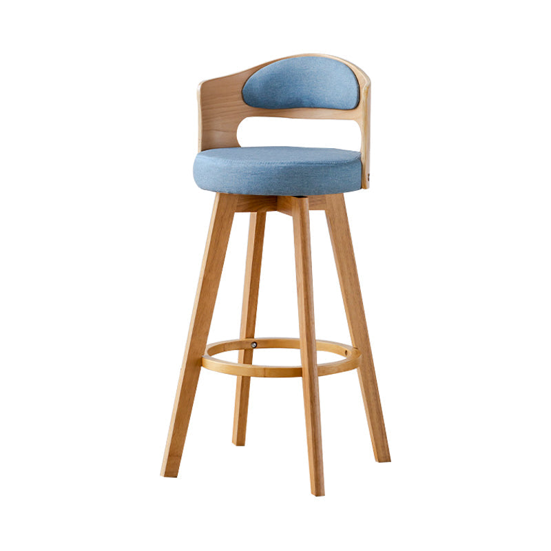 30.4" Scandinavian Bar Barstools Living Room Bar and Counter Stool with Solid Wood Blue Wood 1 Piece Clearhalo 'Bar Furniture' 'Bar Stools' 'bar_stools' 'furn' 'furn_bar_stools' 'furniture_bar_stools' 'Kitchen & Dining Furniture' 'kitchen&dining_furn' 'kitchen' 'kitchen_furn' Furniture' 4321387