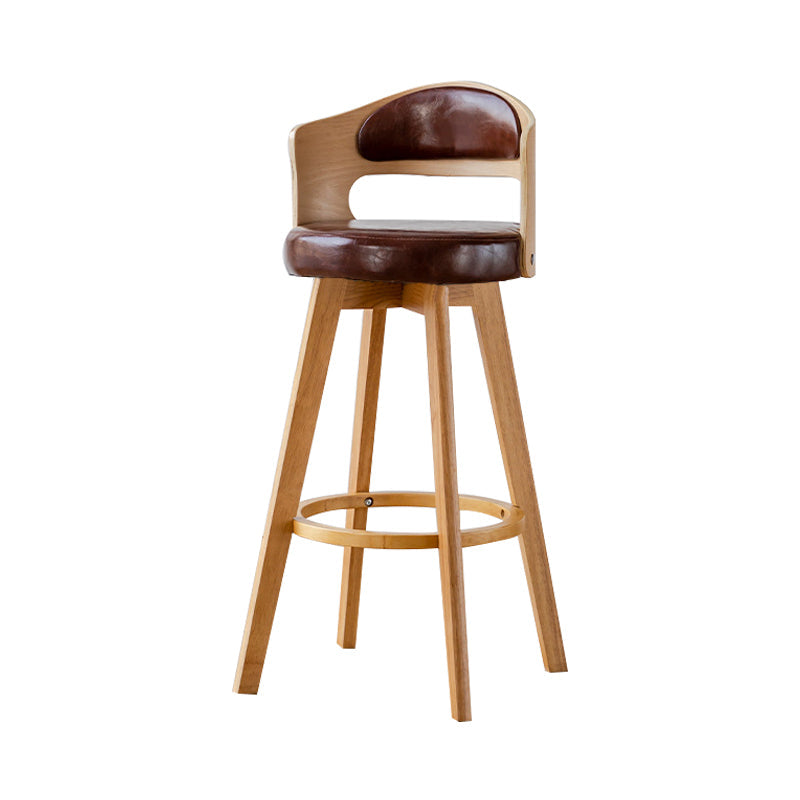 30.4" Scandinavian Bar Barstools Living Room Bar and Counter Stool with Solid Wood Brown Wood 1 Piece Clearhalo 'Bar Furniture' 'Bar Stools' 'bar_stools' 'furn' 'furn_bar_stools' 'furniture_bar_stools' 'Kitchen & Dining Furniture' 'kitchen&dining_furn' 'kitchen' 'kitchen_furn' Furniture' 4321390