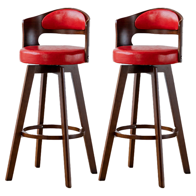 30.4" Scandinavian Bar Barstools Living Room Bar and Counter Stool with Solid Wood Red Brown 2 Piece Set Clearhalo 'Bar Furniture' 'Bar Stools' 'bar_stools' 'furn' 'furn_bar_stools' 'furniture_bar_stools' 'Kitchen & Dining Furniture' 'kitchen&dining_furn' 'kitchen' 'kitchen_furn' Furniture' 4321391