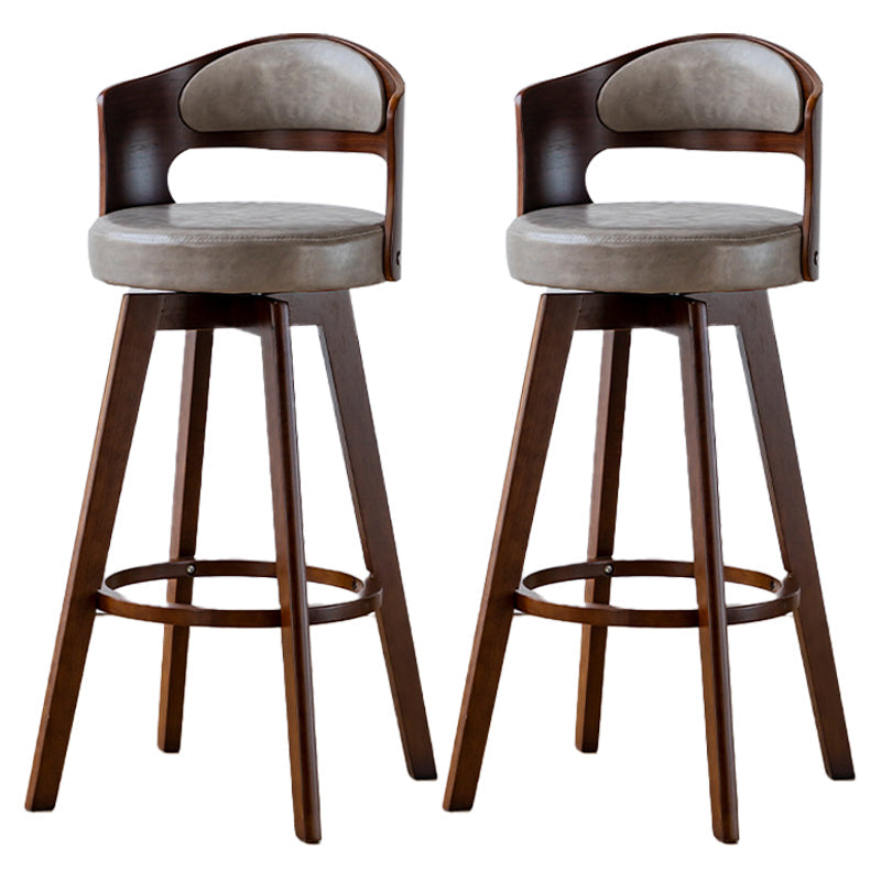 30.4" Scandinavian Bar Barstools Living Room Bar and Counter Stool with Solid Wood Grey Brown 2 Piece Set Clearhalo 'Bar Furniture' 'Bar Stools' 'bar_stools' 'furn' 'furn_bar_stools' 'furniture_bar_stools' 'Kitchen & Dining Furniture' 'kitchen&dining_furn' 'kitchen' 'kitchen_furn' Furniture' 4321392