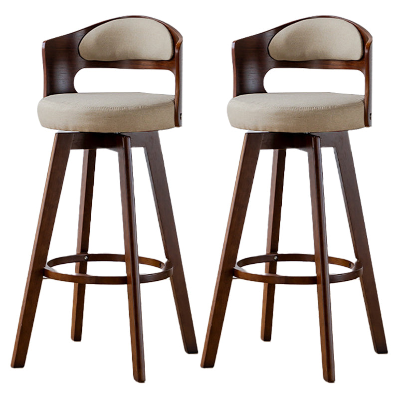 30.4" Scandinavian Bar Barstools Living Room Bar and Counter Stool with Solid Wood Khaki Brown 2 Piece Set Clearhalo 'Bar Furniture' 'Bar Stools' 'bar_stools' 'furn' 'furn_bar_stools' 'furniture_bar_stools' 'Kitchen & Dining Furniture' 'kitchen&dining_furn' 'kitchen' 'kitchen_furn' Furniture' 4321393
