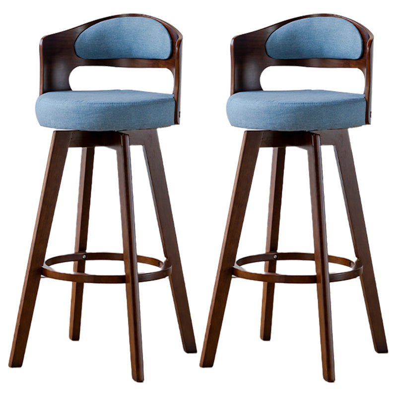 30.4" Scandinavian Bar Barstools Living Room Bar and Counter Stool with Solid Wood Blue Brown 2 Piece Set Clearhalo 'Bar Furniture' 'Bar Stools' 'bar_stools' 'furn' 'furn_bar_stools' 'furniture_bar_stools' 'Kitchen & Dining Furniture' 'kitchen&dining_furn' 'kitchen' 'kitchen_furn' Furniture' 4321394