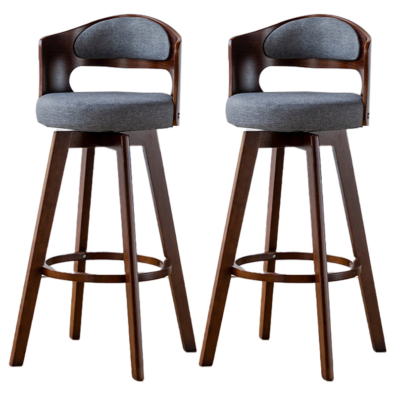30.4" Scandinavian Bar Barstools Living Room Bar and Counter Stool with Solid Wood Smoke Gray Brown 2 Piece Set Clearhalo 'Bar Furniture' 'Bar Stools' 'bar_stools' 'furn' 'furn_bar_stools' 'furniture_bar_stools' 'Kitchen & Dining Furniture' 'kitchen&dining_furn' 'kitchen' 'kitchen_furn' Furniture' 4321395