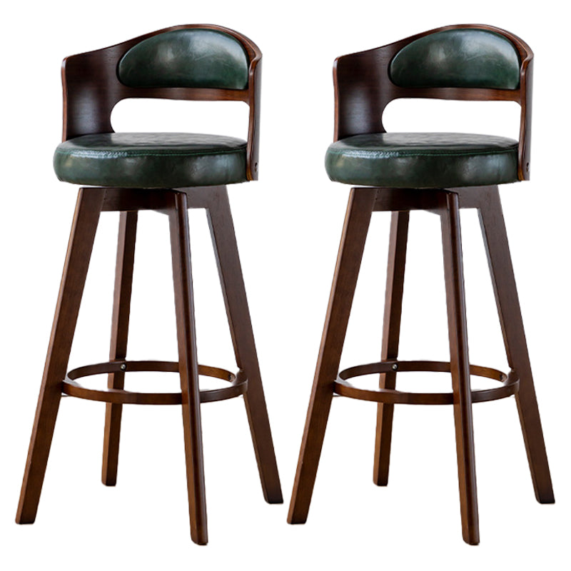 30.4" Scandinavian Bar Barstools Living Room Bar and Counter Stool with Solid Wood Blackish Green Brown 2 Piece Set Clearhalo 'Bar Furniture' 'Bar Stools' 'bar_stools' 'furn' 'furn_bar_stools' 'furniture_bar_stools' 'Kitchen & Dining Furniture' 'kitchen&dining_furn' 'kitchen' 'kitchen_furn' Furniture' 4321396