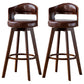 30.4" Scandinavian Bar Barstools Living Room Bar and Counter Stool with Solid Wood Brown Brown 2 Piece Set Clearhalo 'Bar Furniture' 'Bar Stools' 'bar_stools' 'furn' 'furn_bar_stools' 'furniture_bar_stools' 'Kitchen & Dining Furniture' 'kitchen&dining_furn' 'kitchen' 'kitchen_furn' Furniture' 4321397