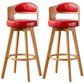 30.4" Scandinavian Bar Barstools Living Room Bar and Counter Stool with Solid Wood Red Wood 2 Piece Set Clearhalo 'Bar Furniture' 'Bar Stools' 'bar_stools' 'furn' 'furn_bar_stools' 'furniture_bar_stools' 'Kitchen & Dining Furniture' 'kitchen&dining_furn' 'kitchen' 'kitchen_furn' Furniture' 4321398