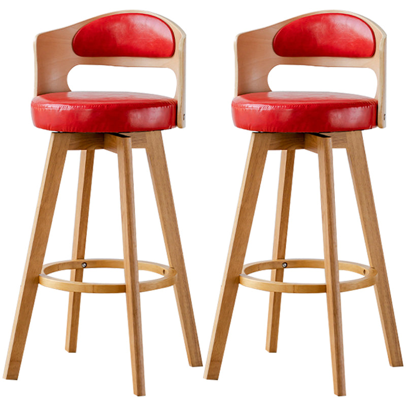 30.4" Scandinavian Bar Barstools Living Room Bar and Counter Stool with Solid Wood Red Wood 2 Piece Set Clearhalo 'Bar Furniture' 'Bar Stools' 'bar_stools' 'furn' 'furn_bar_stools' 'furniture_bar_stools' 'Kitchen & Dining Furniture' 'kitchen&dining_furn' 'kitchen' 'kitchen_furn' Furniture' 4321398