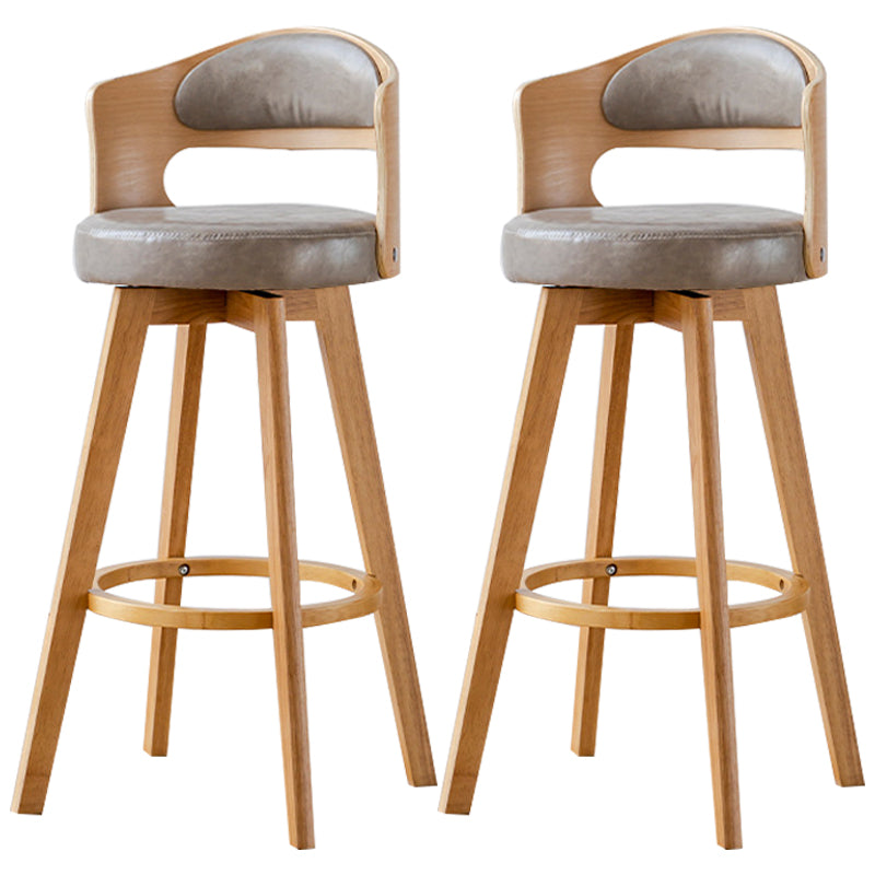30.4" Scandinavian Bar Barstools Living Room Bar and Counter Stool with Solid Wood Grey Wood 2 Piece Set Clearhalo 'Bar Furniture' 'Bar Stools' 'bar_stools' 'furn' 'furn_bar_stools' 'furniture_bar_stools' 'Kitchen & Dining Furniture' 'kitchen&dining_furn' 'kitchen' 'kitchen_furn' Furniture' 4321399
