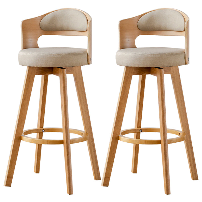 30.4" Scandinavian Bar Barstools Living Room Bar and Counter Stool with Solid Wood Khaki Wood 2 Piece Set Clearhalo 'Bar Furniture' 'Bar Stools' 'bar_stools' 'furn' 'furn_bar_stools' 'furniture_bar_stools' 'Kitchen & Dining Furniture' 'kitchen&dining_furn' 'kitchen' 'kitchen_furn' Furniture' 4321400