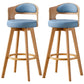 30.4" Scandinavian Bar Barstools Living Room Bar and Counter Stool with Solid Wood Blue Wood 2 Piece Set Clearhalo 'Bar Furniture' 'Bar Stools' 'bar_stools' 'furn' 'furn_bar_stools' 'furniture_bar_stools' 'Kitchen & Dining Furniture' 'kitchen&dining_furn' 'kitchen' 'kitchen_furn' Furniture' 4321401