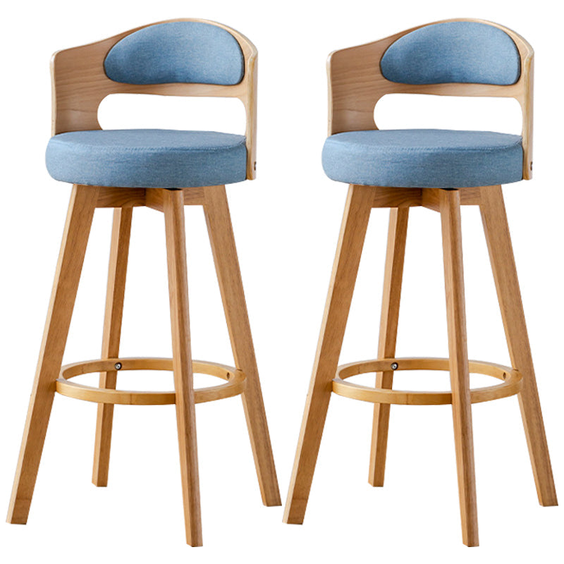 30.4" Scandinavian Bar Barstools Living Room Bar and Counter Stool with Solid Wood Blue Wood 2 Piece Set Clearhalo 'Bar Furniture' 'Bar Stools' 'bar_stools' 'furn' 'furn_bar_stools' 'furniture_bar_stools' 'Kitchen & Dining Furniture' 'kitchen&dining_furn' 'kitchen' 'kitchen_furn' Furniture' 4321401