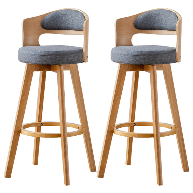 30.4" Scandinavian Bar Barstools Living Room Bar and Counter Stool with Solid Wood Smoke Gray Wood 2 Piece Set Clearhalo 'Bar Furniture' 'Bar Stools' 'bar_stools' 'furn' 'furn_bar_stools' 'furniture_bar_stools' 'Kitchen & Dining Furniture' 'kitchen&dining_furn' 'kitchen' 'kitchen_furn' Furniture' 4321402