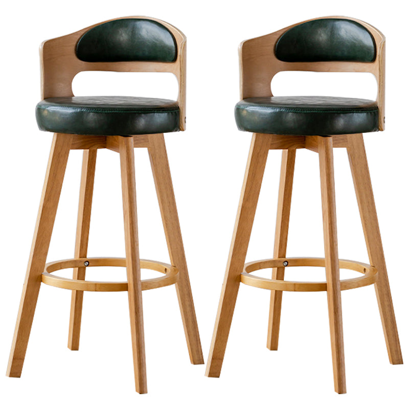 30.4" Scandinavian Bar Barstools Living Room Bar and Counter Stool with Solid Wood Blackish Green Wood 2 Piece Set Clearhalo 'Bar Furniture' 'Bar Stools' 'bar_stools' 'furn' 'furn_bar_stools' 'furniture_bar_stools' 'Kitchen & Dining Furniture' 'kitchen&dining_furn' 'kitchen' 'kitchen_furn' Furniture' 4321403