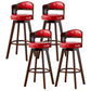 30.4" Scandinavian Bar Barstools Living Room Bar and Counter Stool with Solid Wood Red Brown 4 Piece Set Clearhalo 'Bar Furniture' 'Bar Stools' 'bar_stools' 'furn' 'furn_bar_stools' 'furniture_bar_stools' 'Kitchen & Dining Furniture' 'kitchen&dining_furn' 'kitchen' 'kitchen_furn' Furniture' 4321405