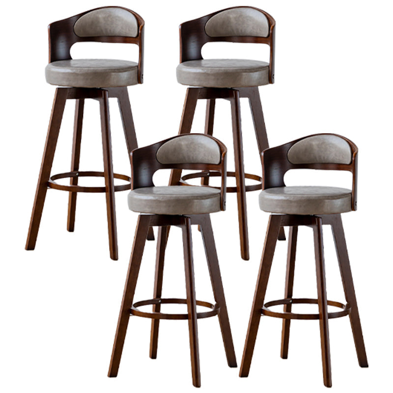 30.4" Scandinavian Bar Barstools Living Room Bar and Counter Stool with Solid Wood Grey Brown 4 Piece Set Clearhalo 'Bar Furniture' 'Bar Stools' 'bar_stools' 'furn' 'furn_bar_stools' 'furniture_bar_stools' 'Kitchen & Dining Furniture' 'kitchen&dining_furn' 'kitchen' 'kitchen_furn' Furniture' 4321406
