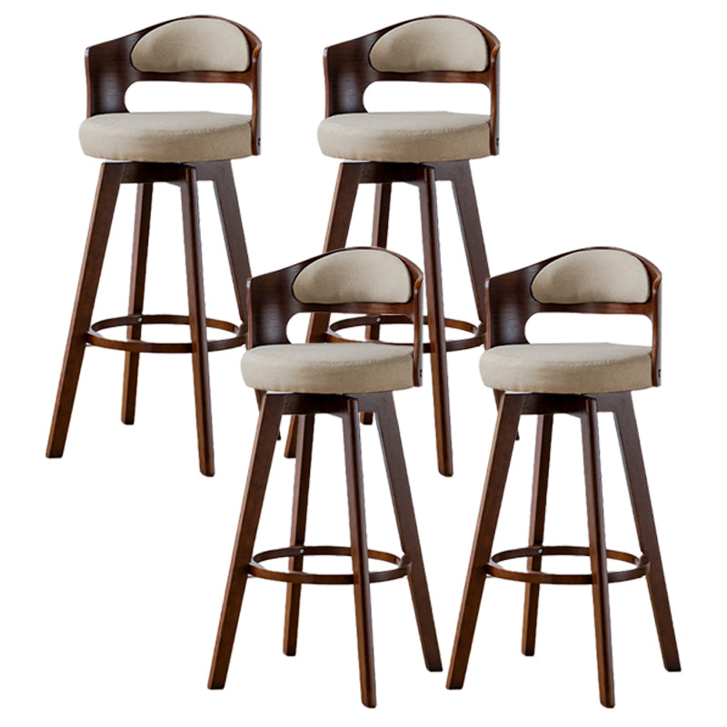 30.4" Scandinavian Bar Barstools Living Room Bar and Counter Stool with Solid Wood Khaki Brown 4 Piece Set Clearhalo 'Bar Furniture' 'Bar Stools' 'bar_stools' 'furn' 'furn_bar_stools' 'furniture_bar_stools' 'Kitchen & Dining Furniture' 'kitchen&dining_furn' 'kitchen' 'kitchen_furn' Furniture' 4321407