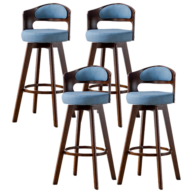 30.4" Scandinavian Bar Barstools Living Room Bar and Counter Stool with Solid Wood Blue Brown 4 Piece Set Clearhalo 'Bar Furniture' 'Bar Stools' 'bar_stools' 'furn' 'furn_bar_stools' 'furniture_bar_stools' 'Kitchen & Dining Furniture' 'kitchen&dining_furn' 'kitchen' 'kitchen_furn' Furniture' 4321408