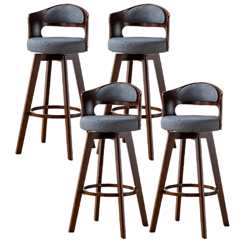 30.4" Scandinavian Bar Barstools Living Room Bar and Counter Stool with Solid Wood Smoke Gray Brown 4 Piece Set Clearhalo 'Bar Furniture' 'Bar Stools' 'bar_stools' 'furn' 'furn_bar_stools' 'furniture_bar_stools' 'Kitchen & Dining Furniture' 'kitchen&dining_furn' 'kitchen' 'kitchen_furn' Furniture' 4321409
