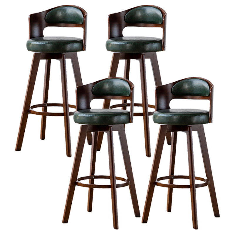 30.4" Scandinavian Bar Barstools Living Room Bar and Counter Stool with Solid Wood Blackish Green Brown 4 Piece Set Clearhalo 'Bar Furniture' 'Bar Stools' 'bar_stools' 'furn' 'furn_bar_stools' 'furniture_bar_stools' 'Kitchen & Dining Furniture' 'kitchen&dining_furn' 'kitchen' 'kitchen_furn' Furniture' 4321410