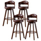 30.4" Scandinavian Bar Barstools Living Room Bar and Counter Stool with Solid Wood Brown Brown 4 Piece Set Clearhalo 'Bar Furniture' 'Bar Stools' 'bar_stools' 'furn' 'furn_bar_stools' 'furniture_bar_stools' 'Kitchen & Dining Furniture' 'kitchen&dining_furn' 'kitchen' 'kitchen_furn' Furniture' 4321411