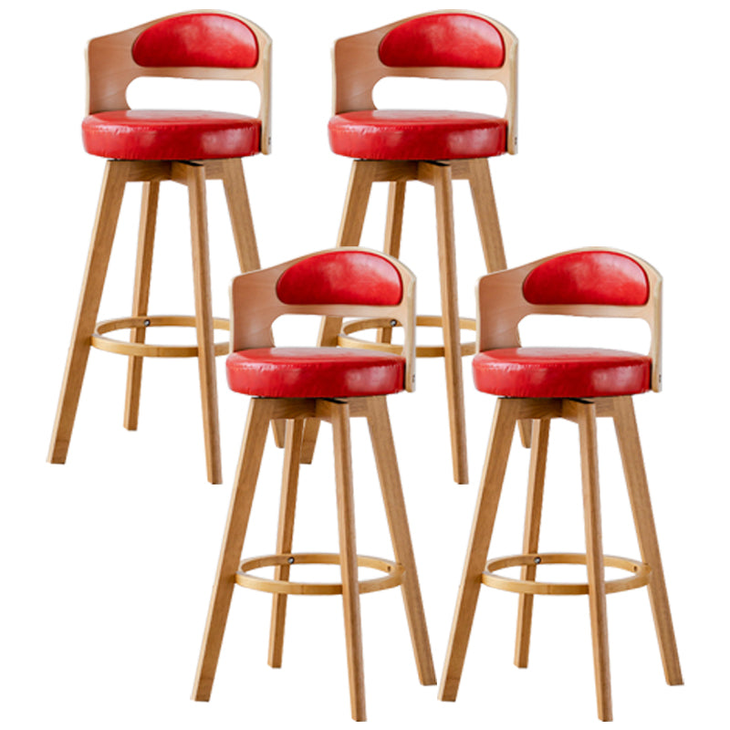 30.4" Scandinavian Bar Barstools Living Room Bar and Counter Stool with Solid Wood Red Wood 4 Piece Set Clearhalo 'Bar Furniture' 'Bar Stools' 'bar_stools' 'furn' 'furn_bar_stools' 'furniture_bar_stools' 'Kitchen & Dining Furniture' 'kitchen&dining_furn' 'kitchen' 'kitchen_furn' Furniture' 4321412