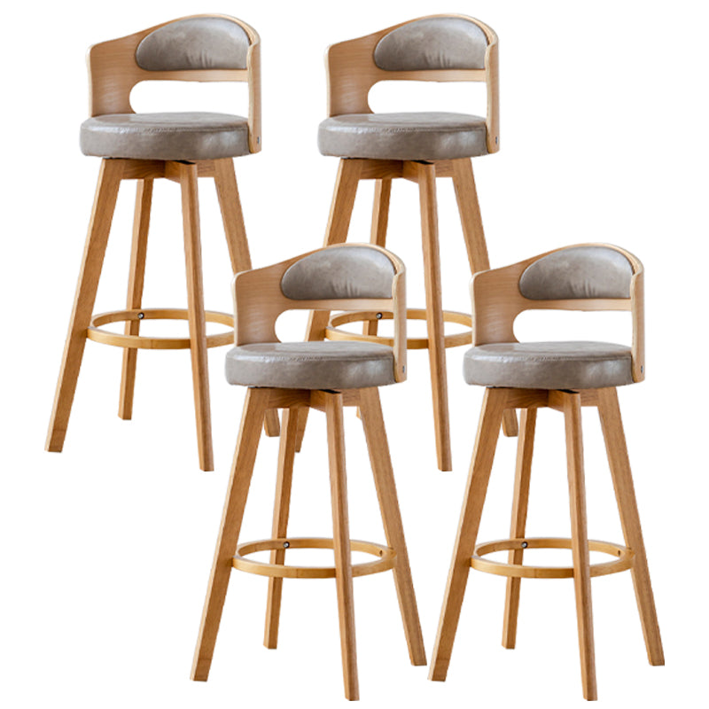 30.4" Scandinavian Bar Barstools Living Room Bar and Counter Stool with Solid Wood Grey Wood 4 Piece Set Clearhalo 'Bar Furniture' 'Bar Stools' 'bar_stools' 'furn' 'furn_bar_stools' 'furniture_bar_stools' 'Kitchen & Dining Furniture' 'kitchen&dining_furn' 'kitchen' 'kitchen_furn' Furniture' 4321413