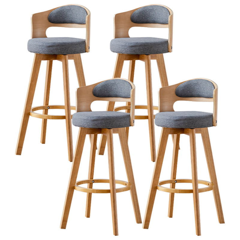 30.4" Scandinavian Bar Barstools Living Room Bar and Counter Stool with Solid Wood Smoke Gray Wood 4 Piece Set Clearhalo 'Bar Furniture' 'Bar Stools' 'bar_stools' 'furn' 'furn_bar_stools' 'furniture_bar_stools' 'Kitchen & Dining Furniture' 'kitchen&dining_furn' 'kitchen' 'kitchen_furn' Furniture' 4321416