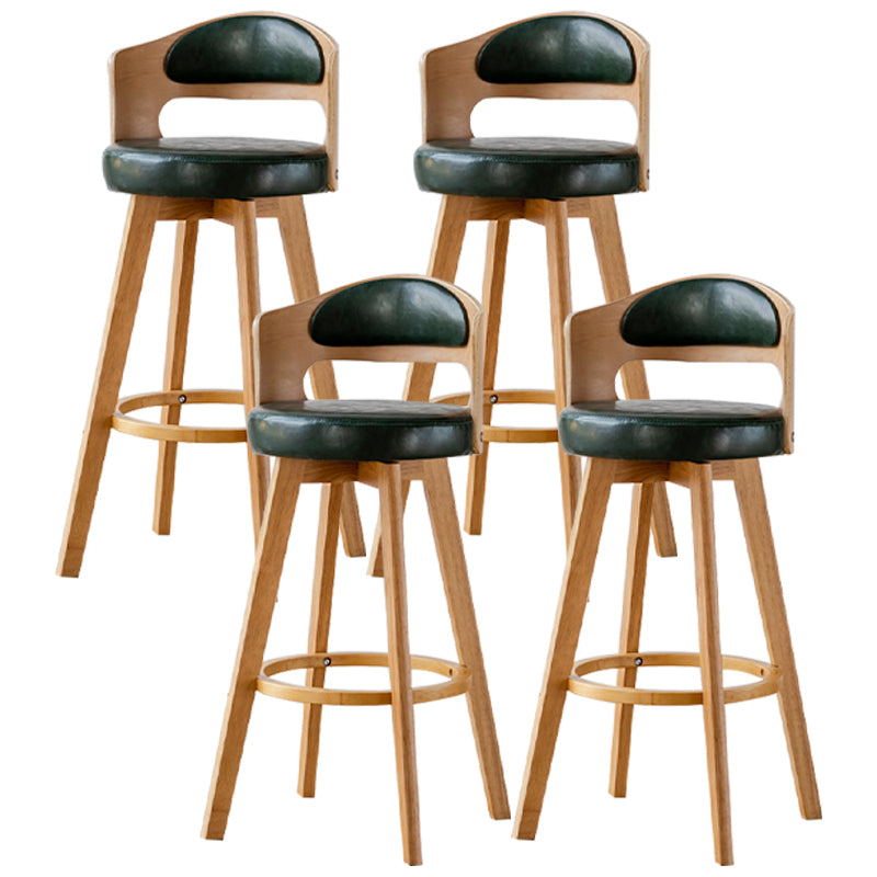 30.4" Scandinavian Bar Barstools Living Room Bar and Counter Stool with Solid Wood Blackish Green Wood 4 Piece Set Clearhalo 'Bar Furniture' 'Bar Stools' 'bar_stools' 'furn' 'furn_bar_stools' 'furniture_bar_stools' 'Kitchen & Dining Furniture' 'kitchen&dining_furn' 'kitchen' 'kitchen_furn' Furniture' 4321417
