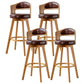 30.4" Scandinavian Bar Barstools Living Room Bar and Counter Stool with Solid Wood Brown Wood 4 Piece Set Clearhalo 'Bar Furniture' 'Bar Stools' 'bar_stools' 'furn' 'furn_bar_stools' 'furniture_bar_stools' 'Kitchen & Dining Furniture' 'kitchen&dining_furn' 'kitchen' 'kitchen_furn' Furniture' 4321418