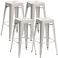 Industrial Style Bar Stools Stackable Wrought Iron Bar Cafe Metal High Chairs Silver 4 Piece Set Clearhalo 'Bar Furniture' 'Bar Stools' 'bar_stools' 'furn' 'furn_bar_stools' 'furniture_bar_stools' 'Kitchen & Dining Furniture' 'kitchen&dining_furn' 'kitchen' 'kitchen_furn' Furniture' 4321421