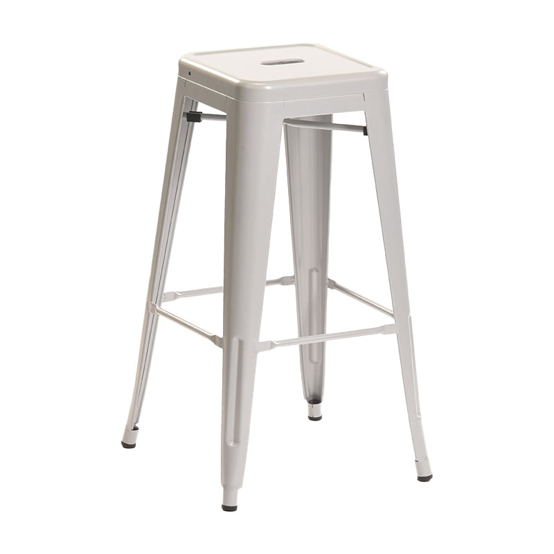 Industrial Style Bar Stools Stackable Wrought Iron Bar Cafe Metal High Chairs Silver 1 Piece Clearhalo 'Bar Furniture' 'Bar Stools' 'bar_stools' 'furn' 'furn_bar_stools' 'furniture_bar_stools' 'Kitchen & Dining Furniture' 'kitchen&dining_furn' 'kitchen' 'kitchen_furn' Furniture' 4321422