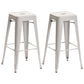Industrial Style Bar Stools Stackable Wrought Iron Bar Cafe Metal High Chairs Silver 2 Piece Set Clearhalo 'Bar Furniture' 'Bar Stools' 'bar_stools' 'furn' 'furn_bar_stools' 'furniture_bar_stools' 'Kitchen & Dining Furniture' 'kitchen&dining_furn' 'kitchen' 'kitchen_furn' Furniture' 4321424