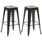 Industrial Style Bar Stools Stackable Wrought Iron Bar Cafe Metal High Chairs Black 2 Piece Set Clearhalo 'Bar Furniture' 'Bar Stools' 'bar_stools' 'furn' 'furn_bar_stools' 'furniture_bar_stools' 'Kitchen & Dining Furniture' 'kitchen&dining_furn' 'kitchen' 'kitchen_furn' Furniture' 4321431